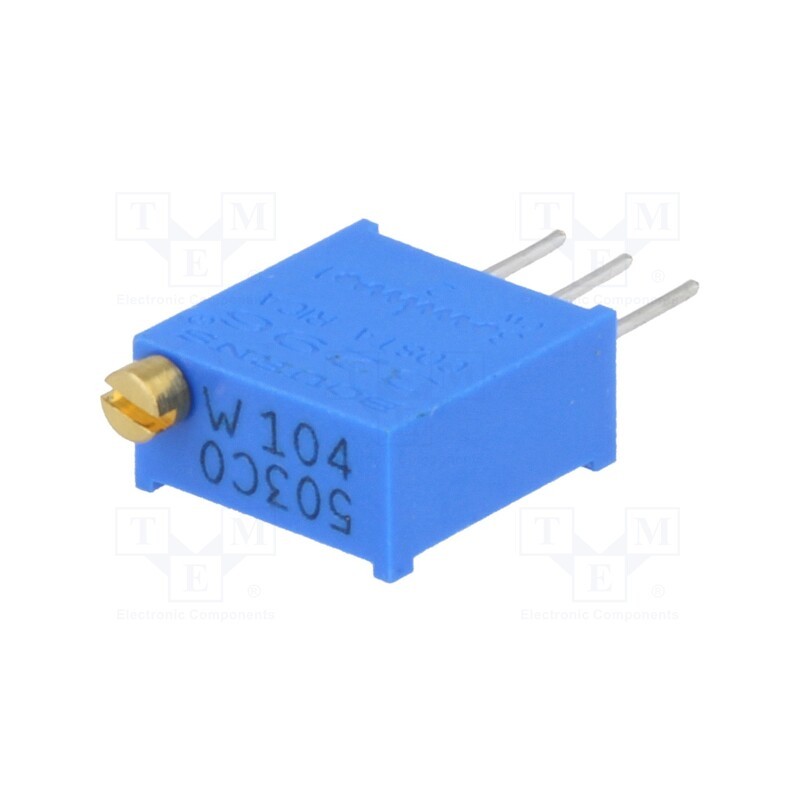 10 pcs : 3296W-1-104LF - Potentiometer: mounting, multiturn, 100kΩ, 500mW, THT, ±10%, linear
