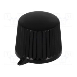 10 pcs : A1613560 - Knob, with pointer, thermoplastic, Øshaft: 6mm, Ø19.9x15.5mm