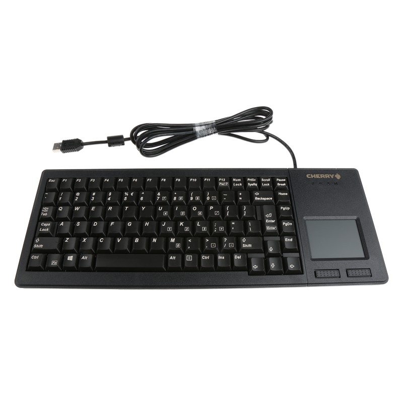 1 pcs - CHERRY Wired USB Compact Touchpad Keyboard, QWERTY (US), Black