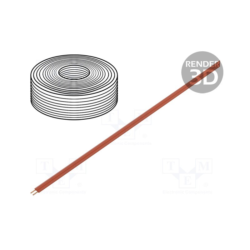10 rol : 218-00 - Wire, LiYz, 2x0.14mm2, 250V, Package: 5m, Cu, stranded, red