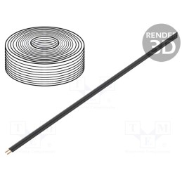 10 rol : 218-11 - Wire, LiYz, 2x0.14mm2, 250V, Package: 5m, Cu, stranded, black