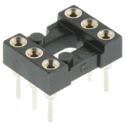 50 pcs - Preci-Dip 2.54mm Pitch Vertical 6 Way, Through Hole Turned Pin Open Frame IC Dip Socket, 1A