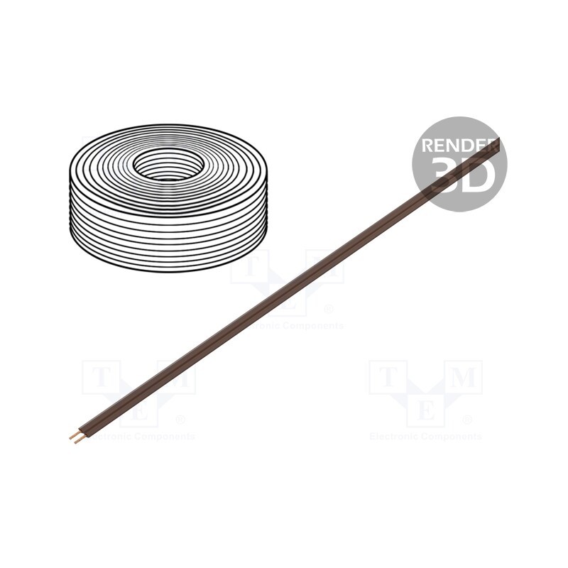 10 rol : 218-88 - Wire, LiYz, 2x0.14mm2, 250V, Package: 5m, Cu, stranded, brown