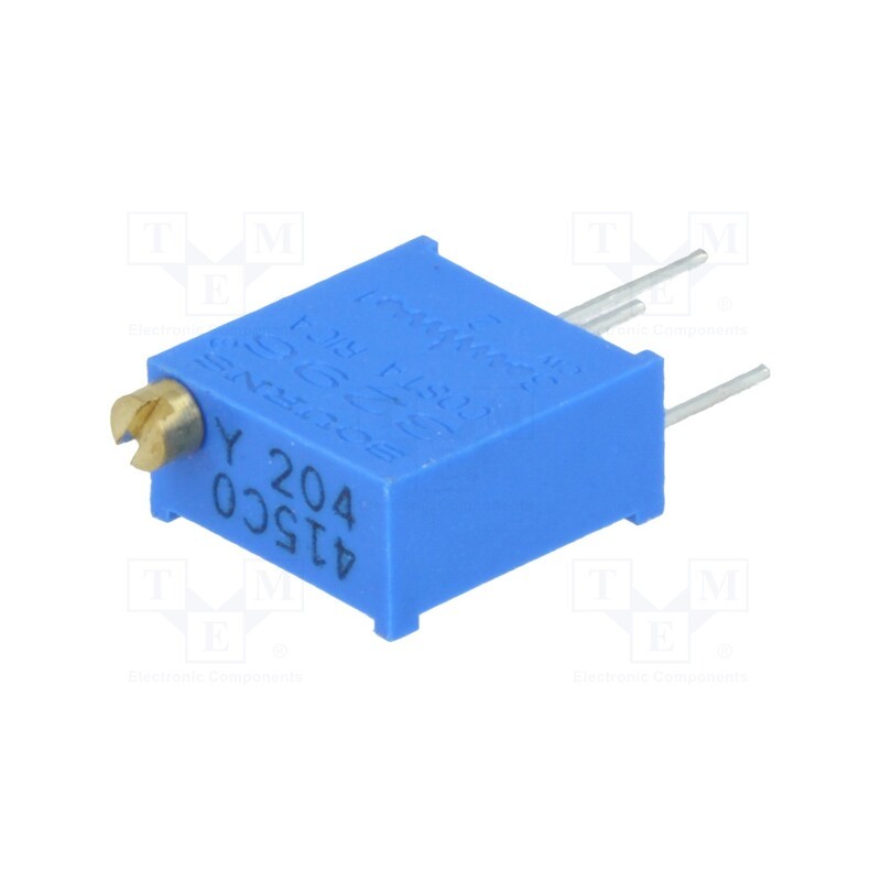 10 pcs : 3296Y-1-204LF - Potentiometer: mounting, multiturn, 200kΩ, 500mW, THT, ±10%, linear