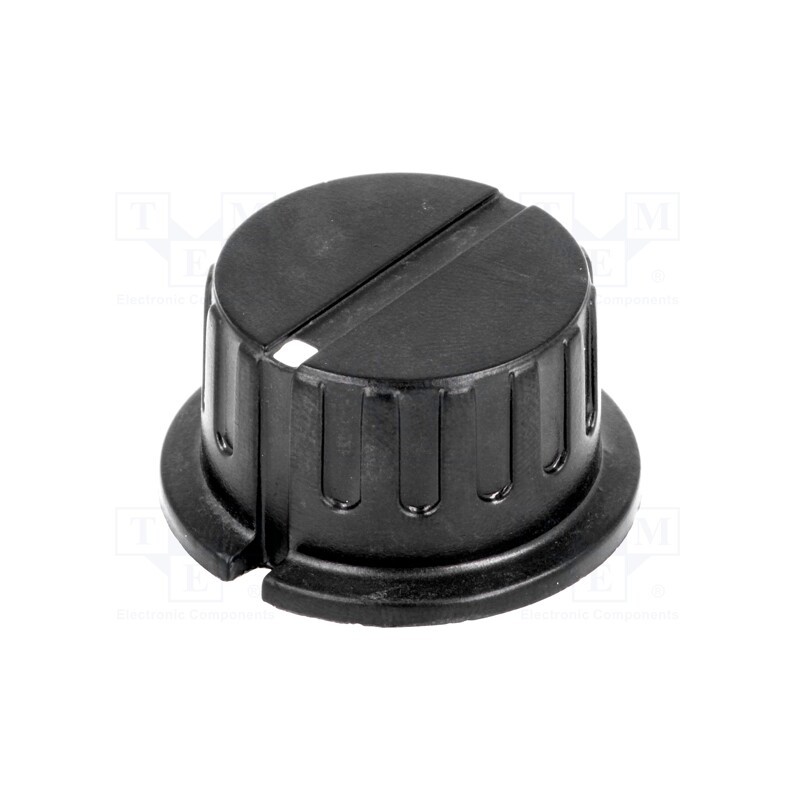 10 pcs : GWB29BK - Knob, with flange, bakelite, Øshaft: 6.35mm, Ø29x18mm, black