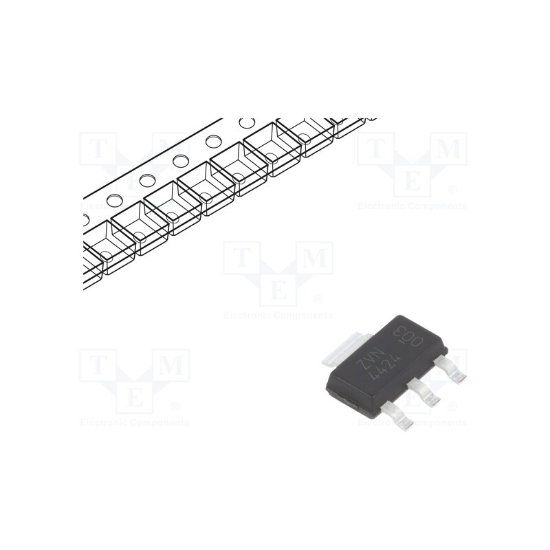 10 pcs : ZVN4424GTA - Transistor: N-MOSFET, unipolar, 240V, 0.5A, Idm: 1.5A, 2.5W, SOT223