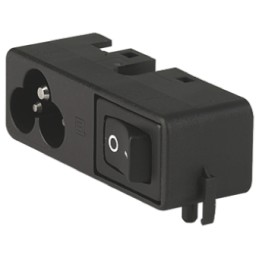 1 pcs - Schurter C6 Right Angle Panel Mount IEC Connector Male, 2.5A, 250 V