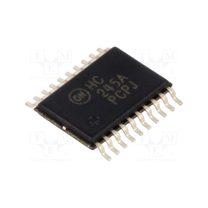 10 pcs : MM74HC245AMTC - IC: digital, 3-state,octal,transceiver, Ch: 8, CMOS, SMD, TSSOP20WB