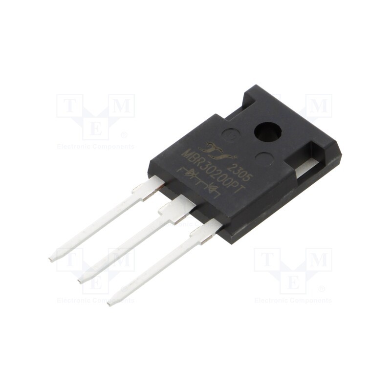 10 pcs : MBR30200PT - Diode: Schottky rectifying, THT, 200V, 30A, TO247-3,
