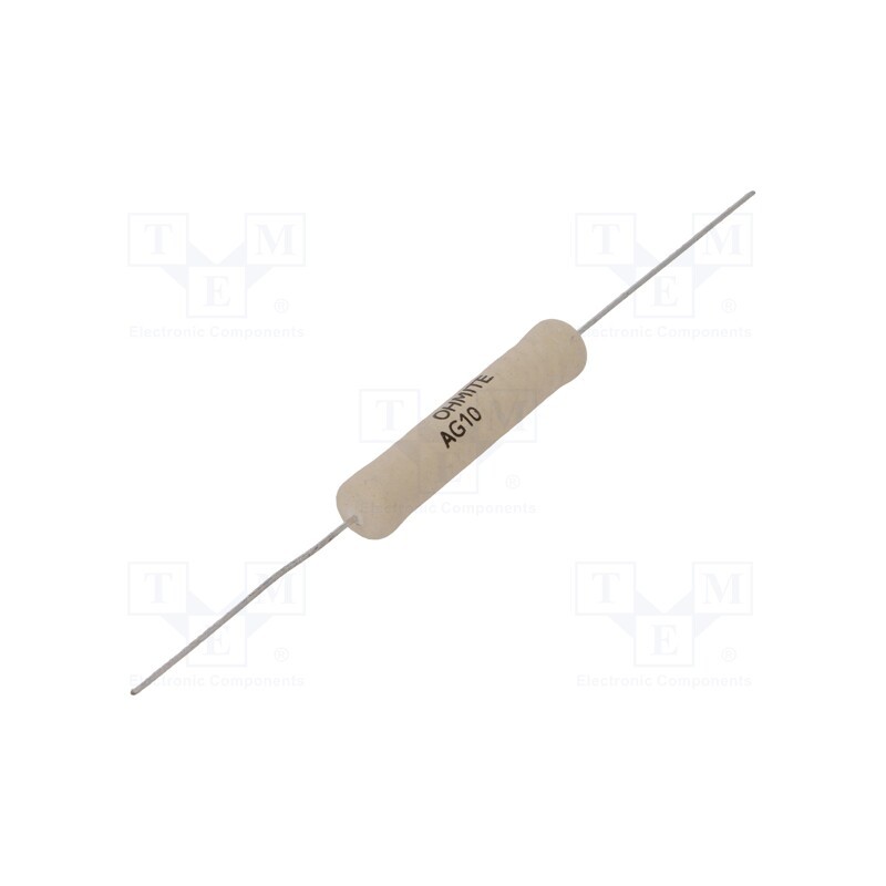 10 pcs : AG10J270RE - Resistor: wire-wound, ceramic, 270Ω, 10W, ±5%, 50ppm/°C, audio