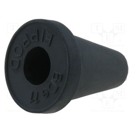 50 pcs : BDE 11 - Grommet, Ømount.hole: 16.5mm, rubber, black, Panel thick: max.2mm