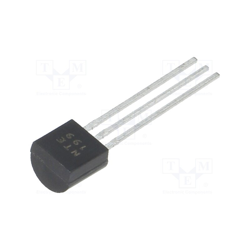 10 pcs : NTE199 - Transistor: NPN, bipolar, 50V, 0.1A, 0.36W, TO92