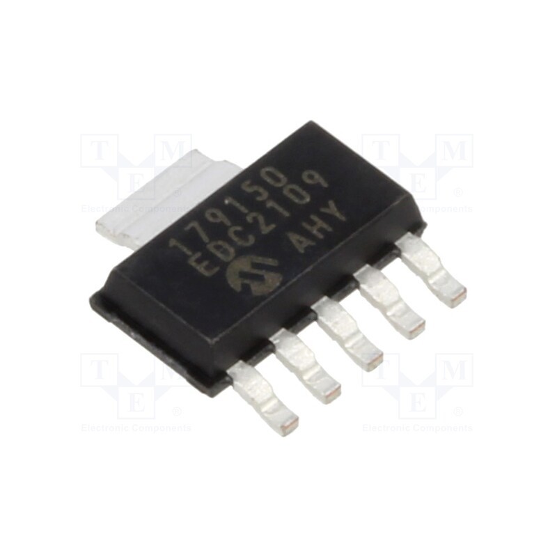 10 pcs : MCP1791T-5002E/DC - IC: voltage regulator, LDO,linear,fixed, 5V, 0.07A, SOT223-5, SMD