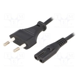 10 pcs : - Cable, 2x0.75mm2, CEE 7/16 (C) plug,IEC C7 female, PVC, 1.8m