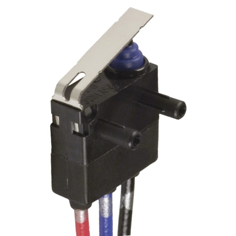 1 pcs - Omron Lever Micro Switch, Through Hole Terminal, 2 A @ 12 V dc, SPDT, IP67
