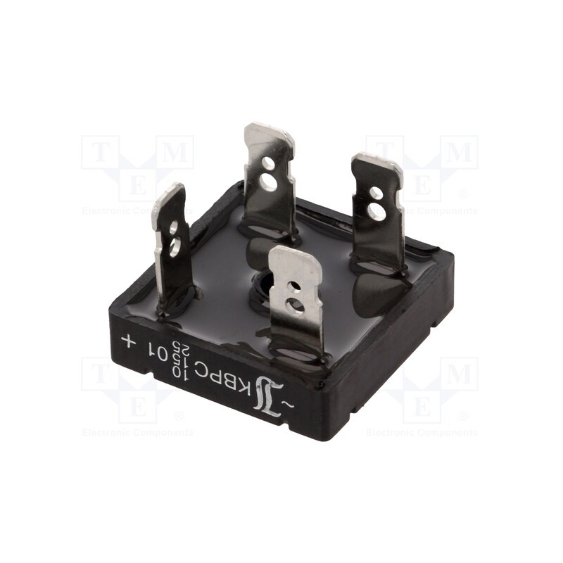10 pcs : KBPC1501FP - Bridge rectifier: single-phase, Urmax: 100V, If: 15A, Ifsm: 270A