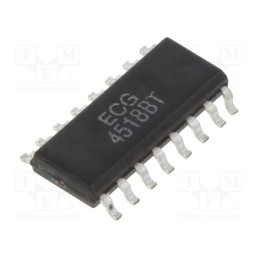 10 pcs : NTE4518BT - IC: digital, BCD,up counter, Ch: 2, CMOS, SMD, SO16, 3÷18VDC, 600uA