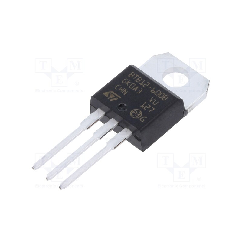 10 pcs : BTB12-600BRG - Triac, 600V, 12A, TO220AB, Igt: 50mA