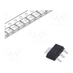 10 pcs : FZT853TA - Transistor: NPN, bipolar, 100V, 6A, 3W, SOT223