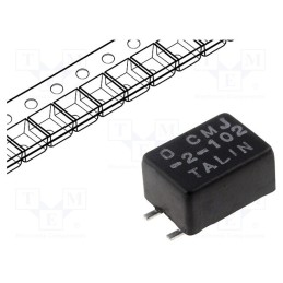 10 pcs : CMJ-2-102 - Inductor: wire, SMD, 500mA, 250mΩ, Induct.of indiv.wind: 1000uH