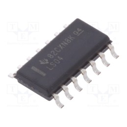 10 pcs : SN74LS04D - IC: digital, NOT, Ch: 6, SMD, SO14, 0÷70°C, 74LS