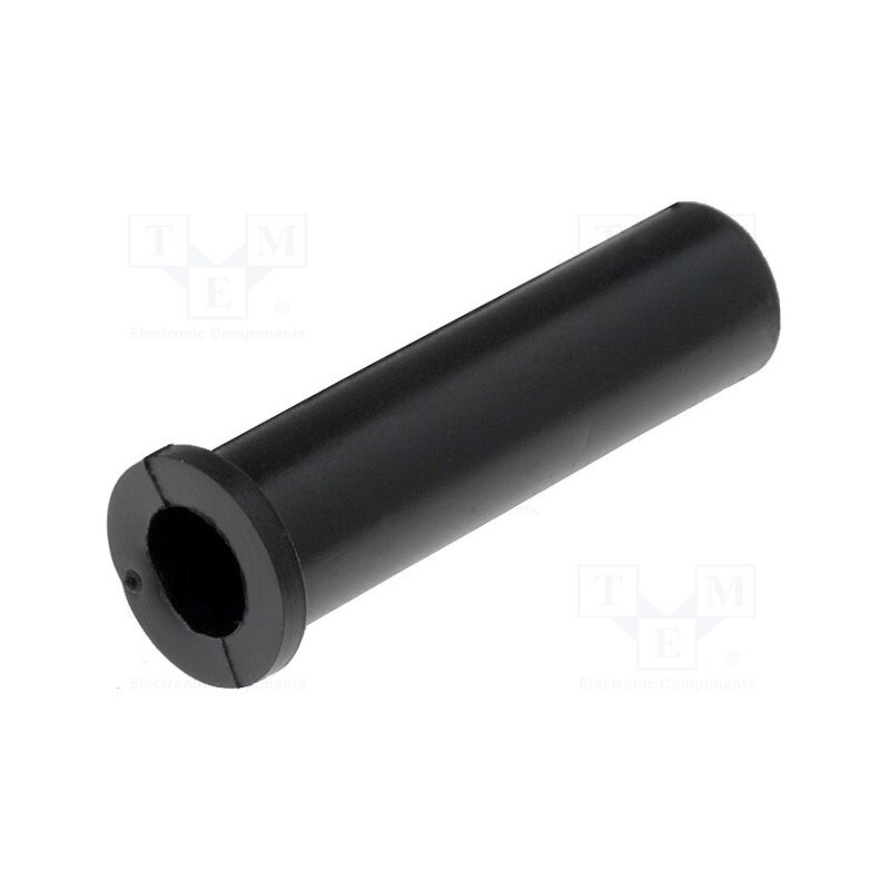 50 pcs : 12463 - Strain relief, Ømount.hole: 9.3mm, Øhole: 6.8mm, PVC, black, L: 36mm