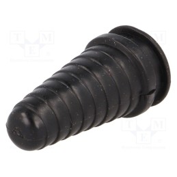 50 pcs : 1251347 - Grommet, stepped, PVC, black, Øcable: 5÷9mm, t: 3mm