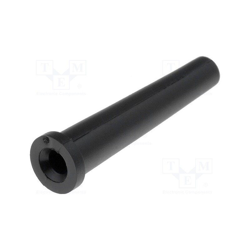 50 pcs : 15517 - Strain relief, Ømount.hole: 7.5mm, Øhole: 4mm, PVC, black, L: 38.9mm