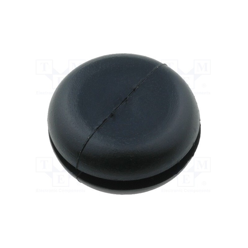 50 pcs : 19434 - Grommet, with bulkhead, Ømount.hole: 11mm, Øhole: 8mm, PVC, black