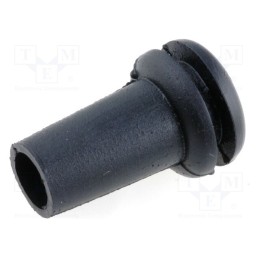 50 pcs : 50687 - Strain relief, Ømount.hole: 9.5mm, Øhole: 6.4mm, PVC, black