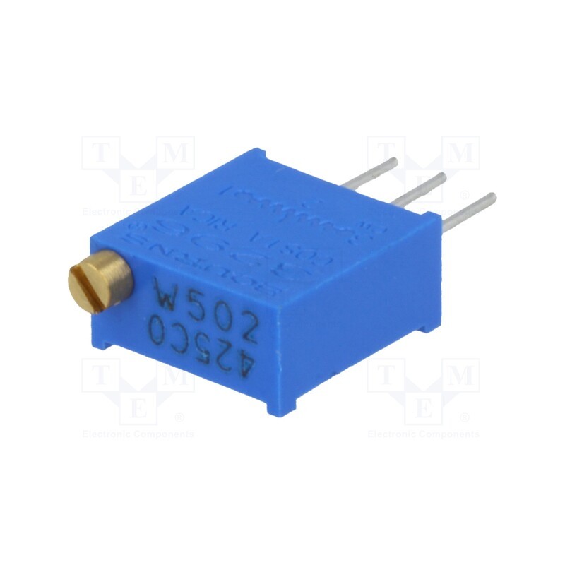 10 pcs : 3296W-1-502LF - Potentiometer: mounting, multiturn, 5kΩ, 500mW, THT, ±10%, linear