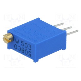 10 pcs : 3296W-1-503LF - Potentiometer: mounting, multiturn, 50kΩ, 500mW, THT, ±10%, linear