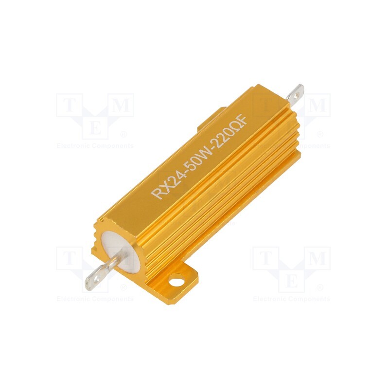 10 pcs : AHP50W-220RF - Resistor: wire-wound, with heatsink, 220Ω, 50W, ±1%, 50ppm/°C
