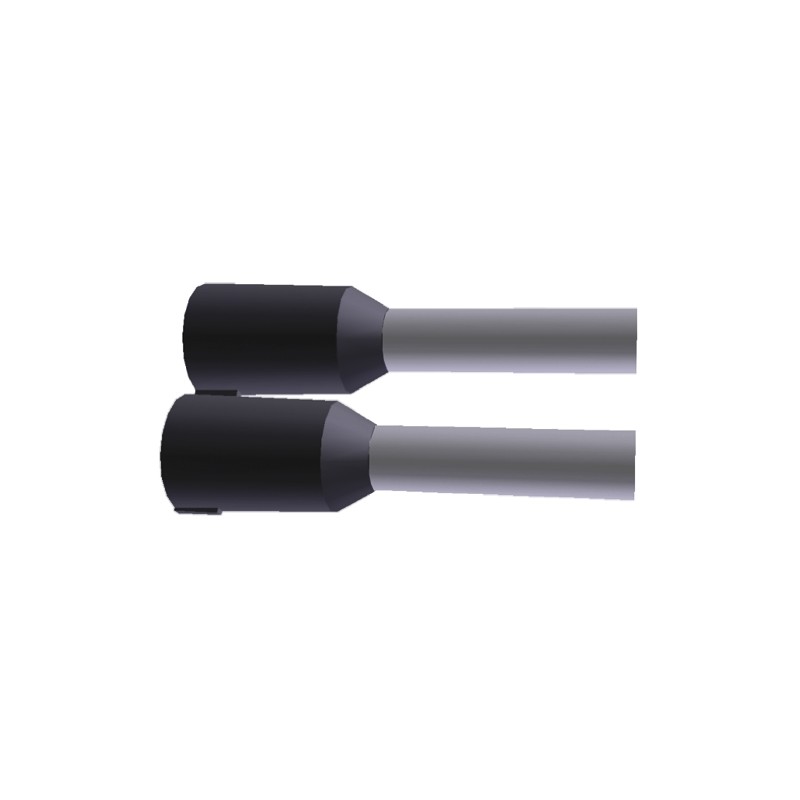 25 pcs - TE Connectivity Insulated Crimp Bootlace Ferrule, 8mm Pin Length, 1.8mm Pin Diameter, 1.5mm² Wire Size, Black