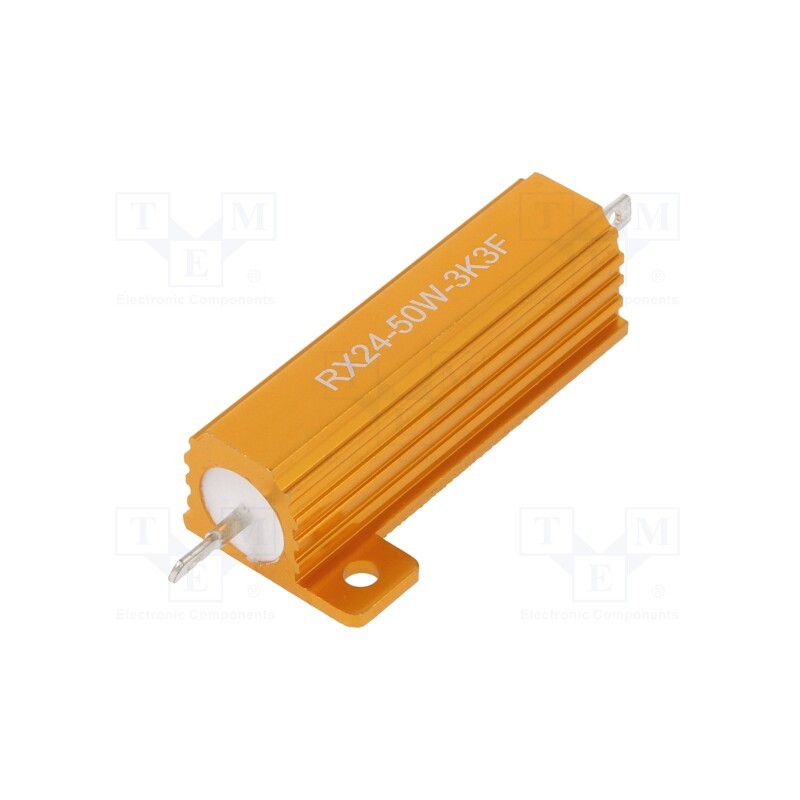 10 pcs : AHP50W-3K3F - Resistor: wire-wound, with heatsink, 3.3kΩ, 50W, ±1%, 30ppm/°C