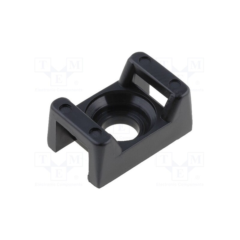50 pcs : FTH-13S-01 BLACK - Holder, screw, black, L: 15.2mm, Width: 9.7mm, cable ties