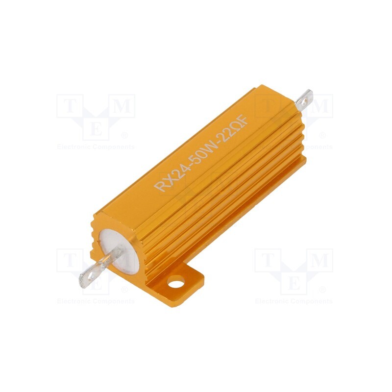 10 pcs : AHP50W-22RF - Resistor: wire-wound, with heatsink, 22Ω, 50W, ±1%, 50ppm/°C