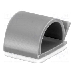 50 pcs : KKR-5A1-RT - Self-adhesive cable holder, 13.2mm, PVC, grey, Cable P-clips