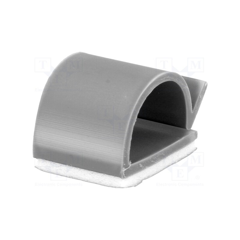 50 pcs : KKR-5A1-RT - Self-adhesive cable holder, 13.2mm, PVC, grey, Cable P-clips