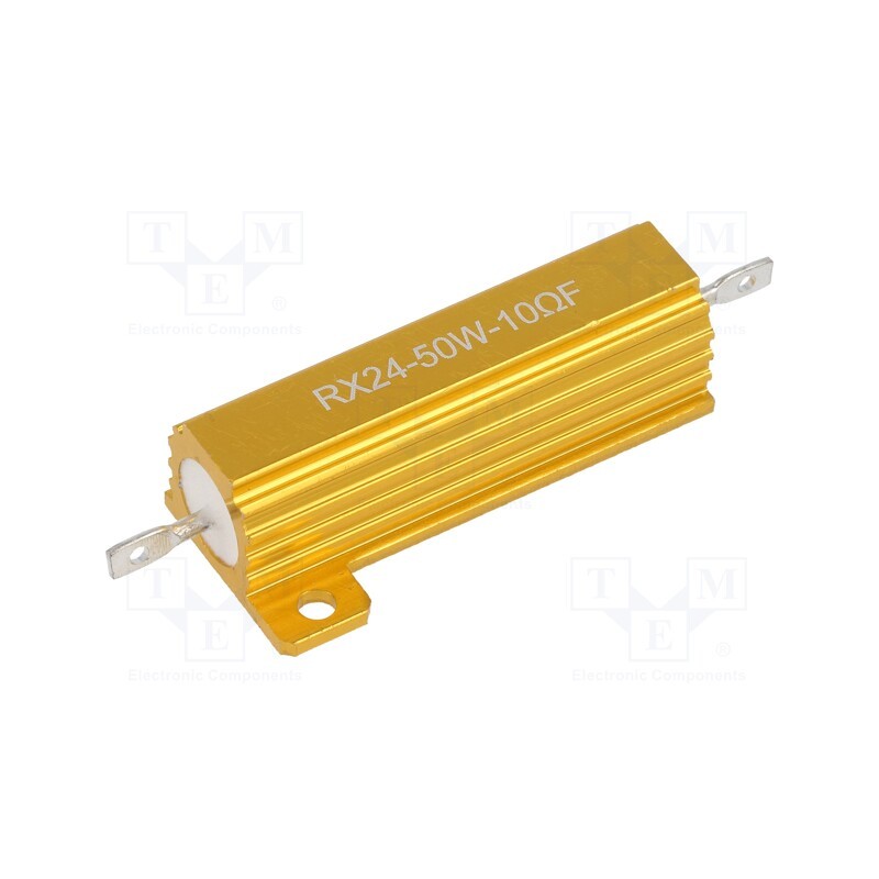 10 pcs : AHP50W-10RF - Resistor: wire-wound, with heatsink, 10Ω, 50W, ±1%, 50ppm/°C