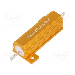 10 pcs : AHP50W-330RF - Resistor: wire-wound, with heatsink, 330Ω, 50W, ±1%, 50ppm/°C