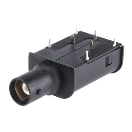 1 pcs - Staubli XBWB-P Series, jack PCB Mount BNC Connector, Through Hole Termination, Right Angle Body