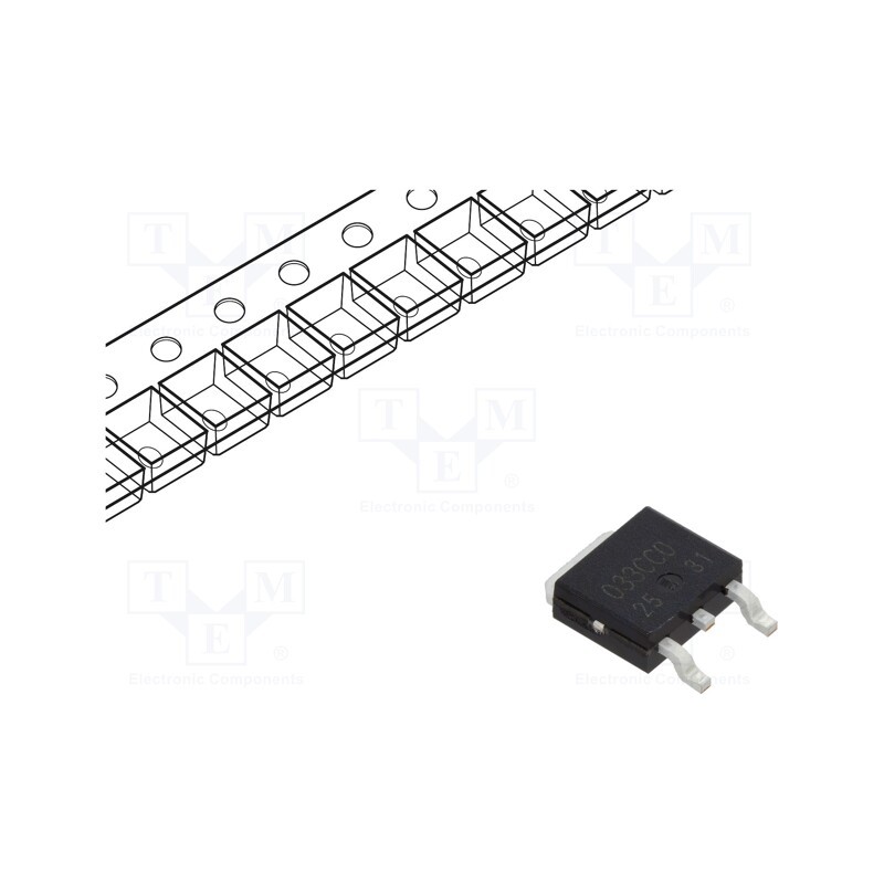 10 pcs : BA033CC0FP-E2 - IC: voltage regulator, LDO,linear,fixed, 3.3V, 1A, TO252-3, SMD
