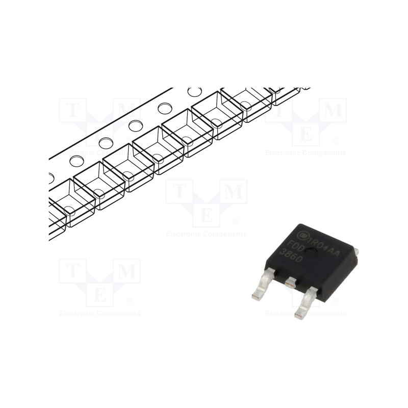 10 pcs : FDD3860 - Transistor: N-MOSFET, unipolar, 100V, 6.2A, Idm: 60A, 83W, DPAK