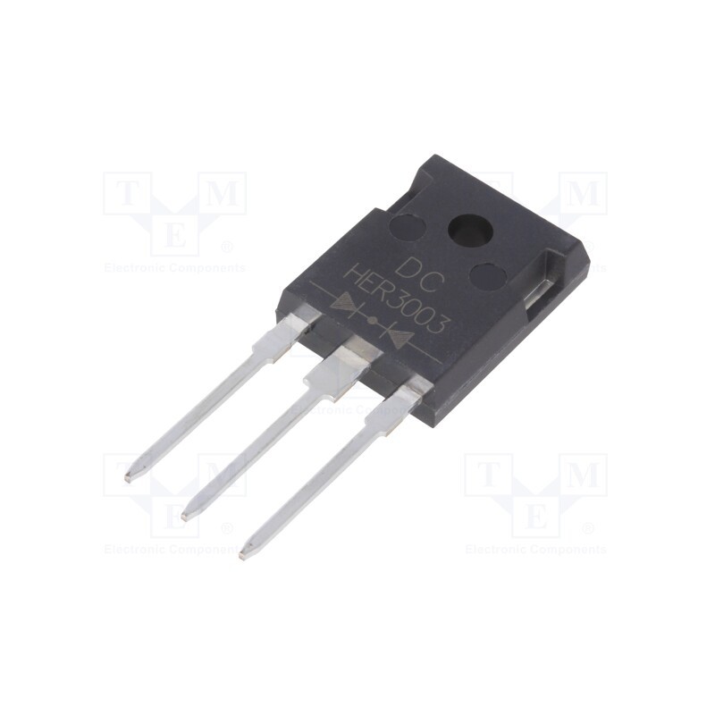 10 pcs : HER3003 - Diode: rectifying, THT, 200V, 30A, , Ifsm: 250A, TO3P, Ufmax: 1V