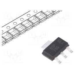 10 pcs : BSP75GTA - IC: power switch, low-side, 1.6A, Ch: 1, N-Channel, SMD, SOT223