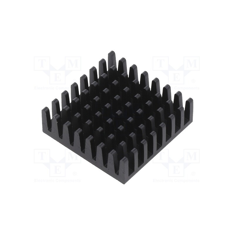 10 pcs : 658-35AB - Heatsink: extruded, grilled, BGA, black, L: 27.9mm, W: 27.9mm, 658