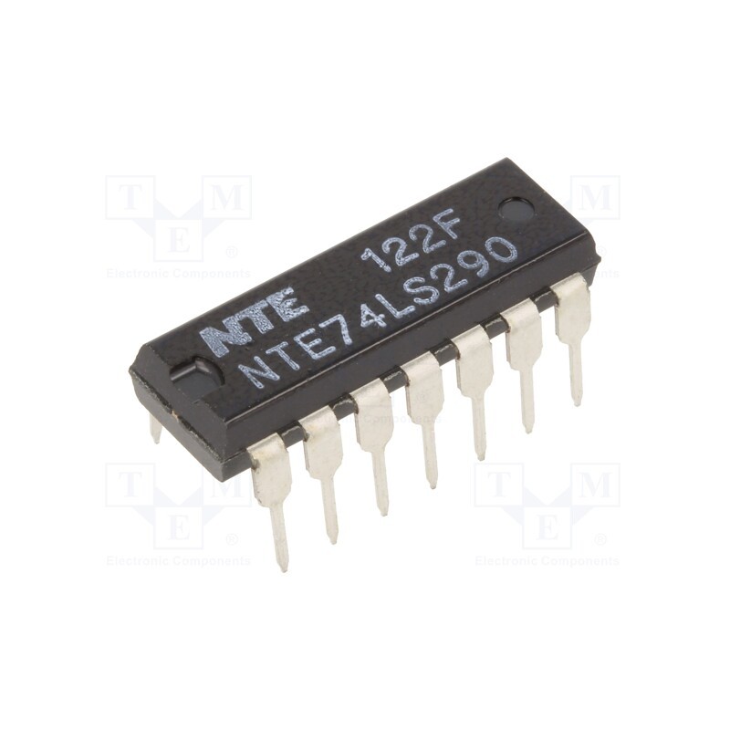 10 pcs : NTE74LS290 - IC: digital, divided by 2,divided by 5,decade counter, TTL, THT