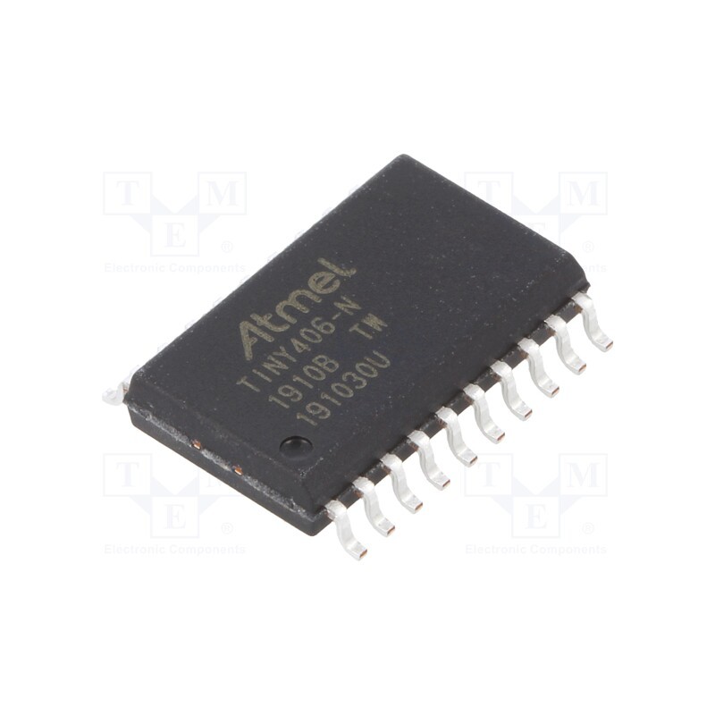 10 pcs : ATTINY406-SN - IC: AVR microcontroller, SO20-W, Ext.inter: 18, Cmp: 1, ATTINY