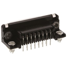 1 pcs - TE Connectivity Amplimite HD-20 15 Way Right Angle Through Hole D-sub Connector Socket, 2.74mm Pitch, with 4-40 UNC,